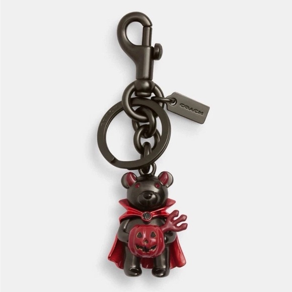 Coach Halloween Black and Red Devil Bear Bag Charm - Picture 1 of 1